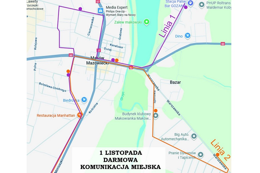 Dwie trasy autobusów na cmentarz w dniu Wszystkich Świętych